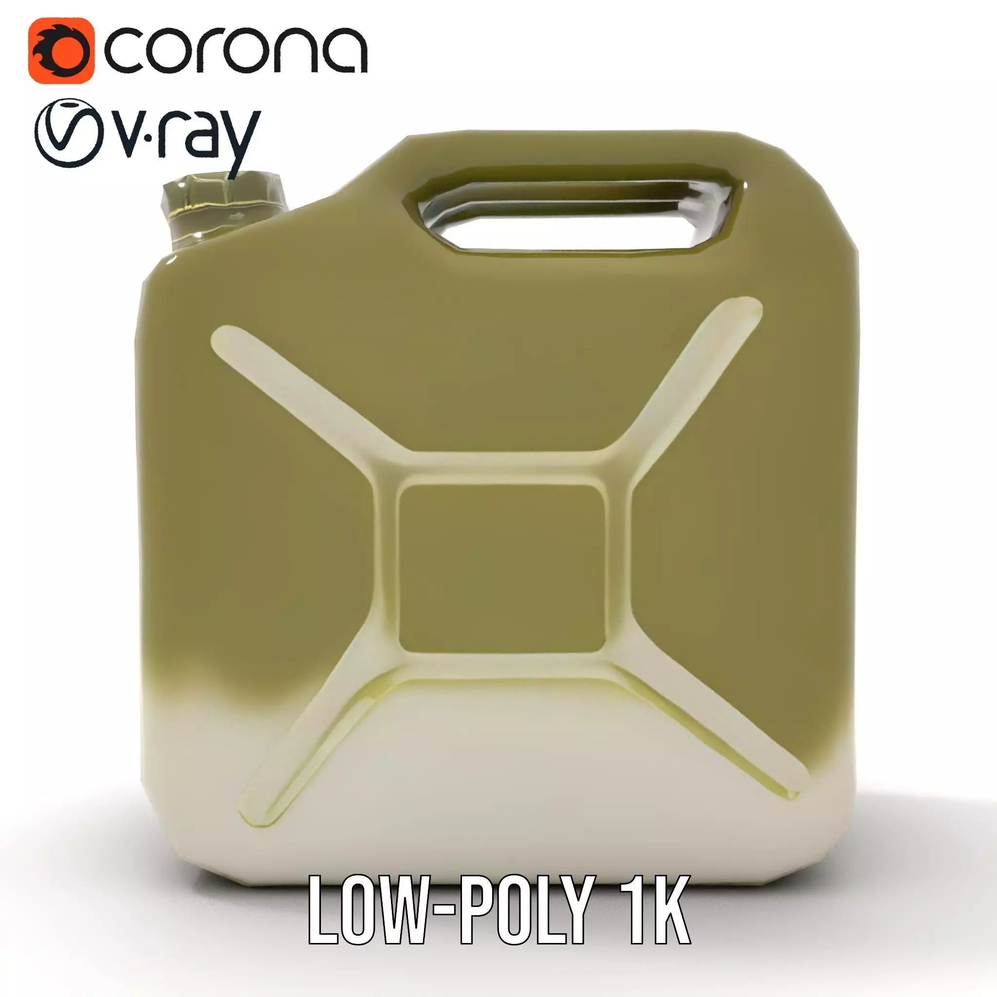 Olive Jerry Can model pack Low-poly 3D model_8
