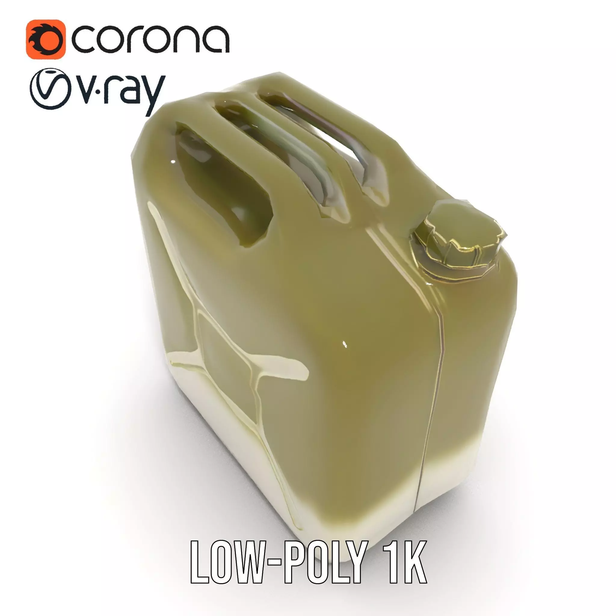 Olive Jerry Can model pack Low-poly 3D model_7