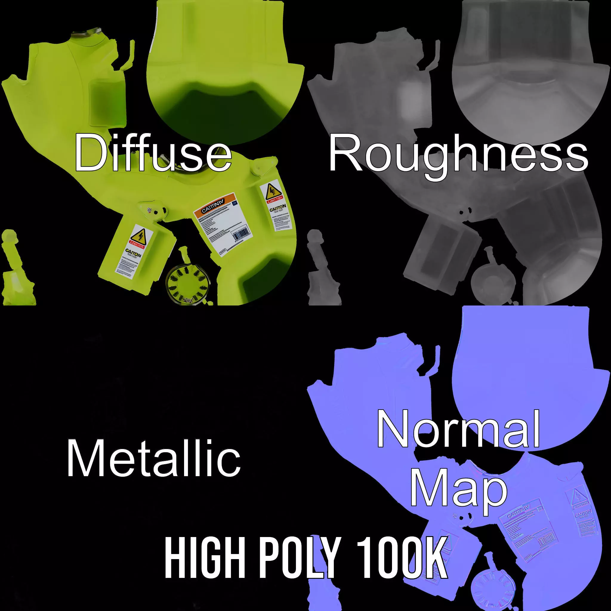 Vibrant Green Container model pack Low-poly 3D model_3