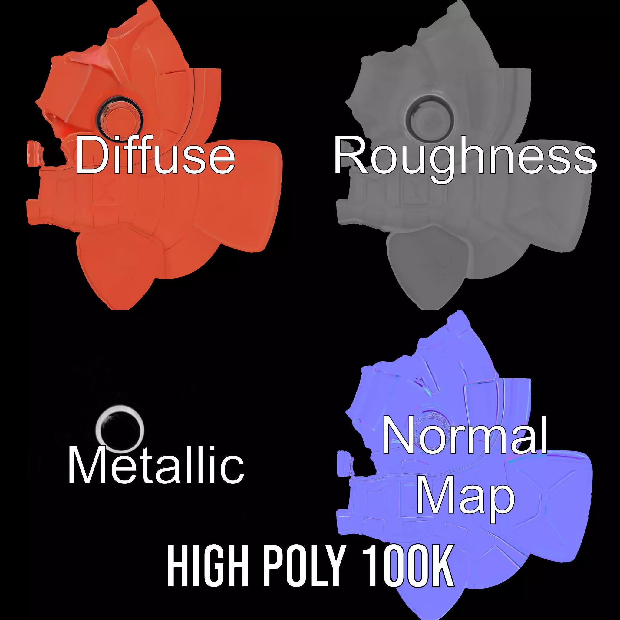 Coral Fuel Canister model pack Low-poly 3D model_3