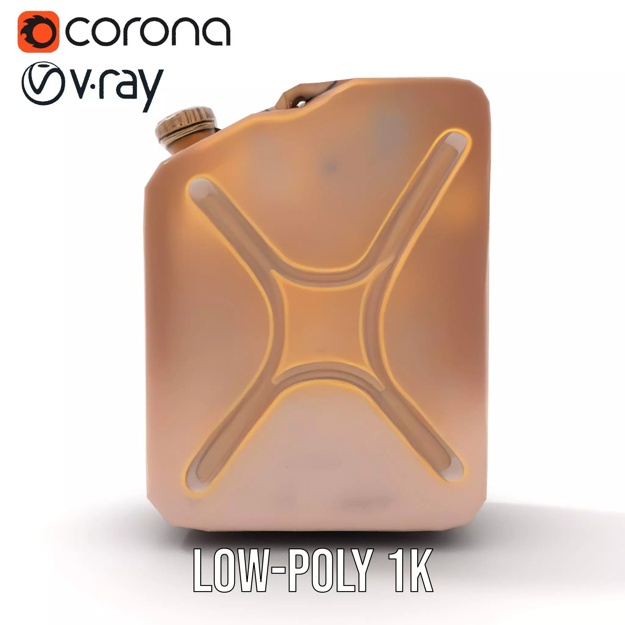 Vintage Bronze Jerry Can model pack Low-poly 3D model_9