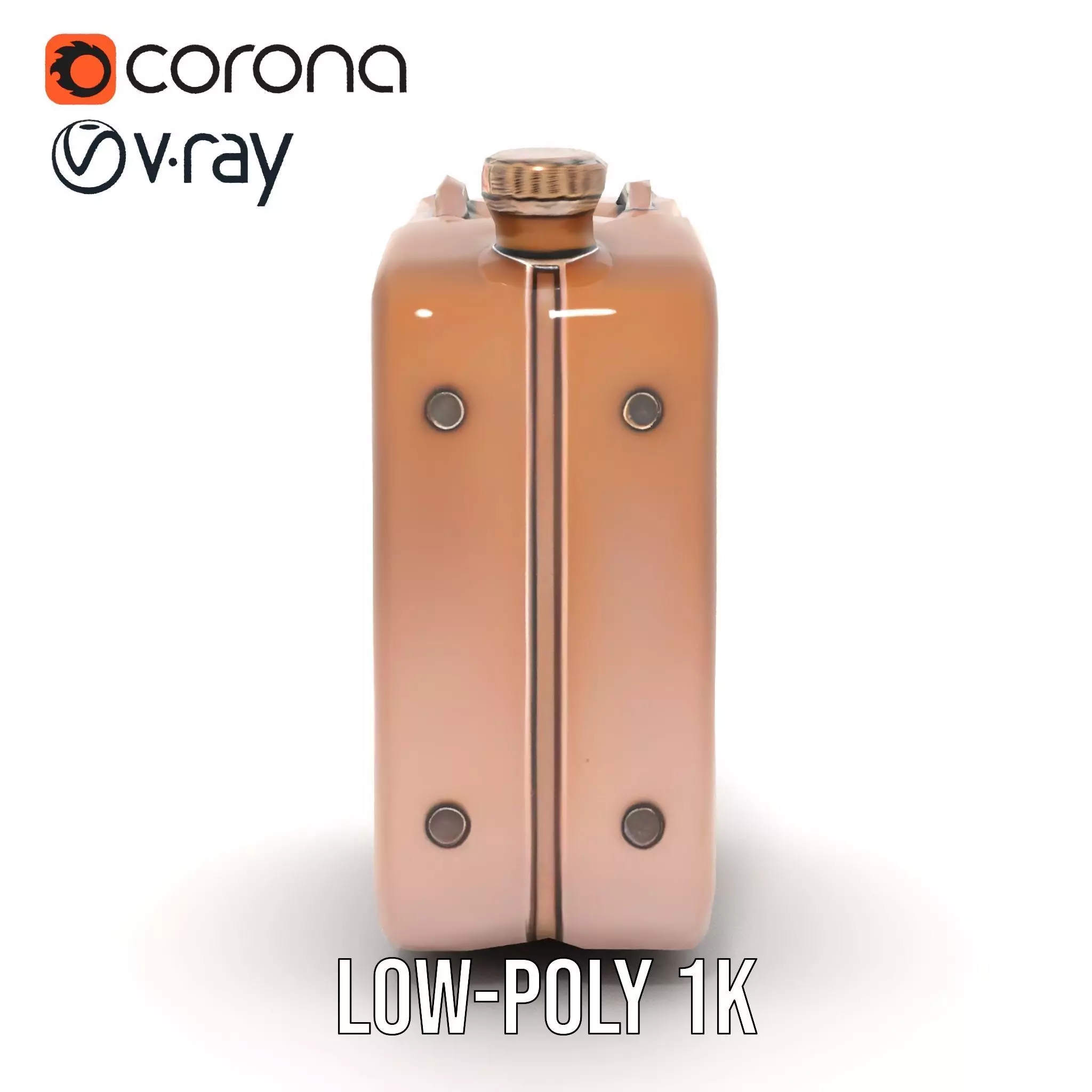 Vintage Bronze Jerry Can model pack Low-poly 3D model_7