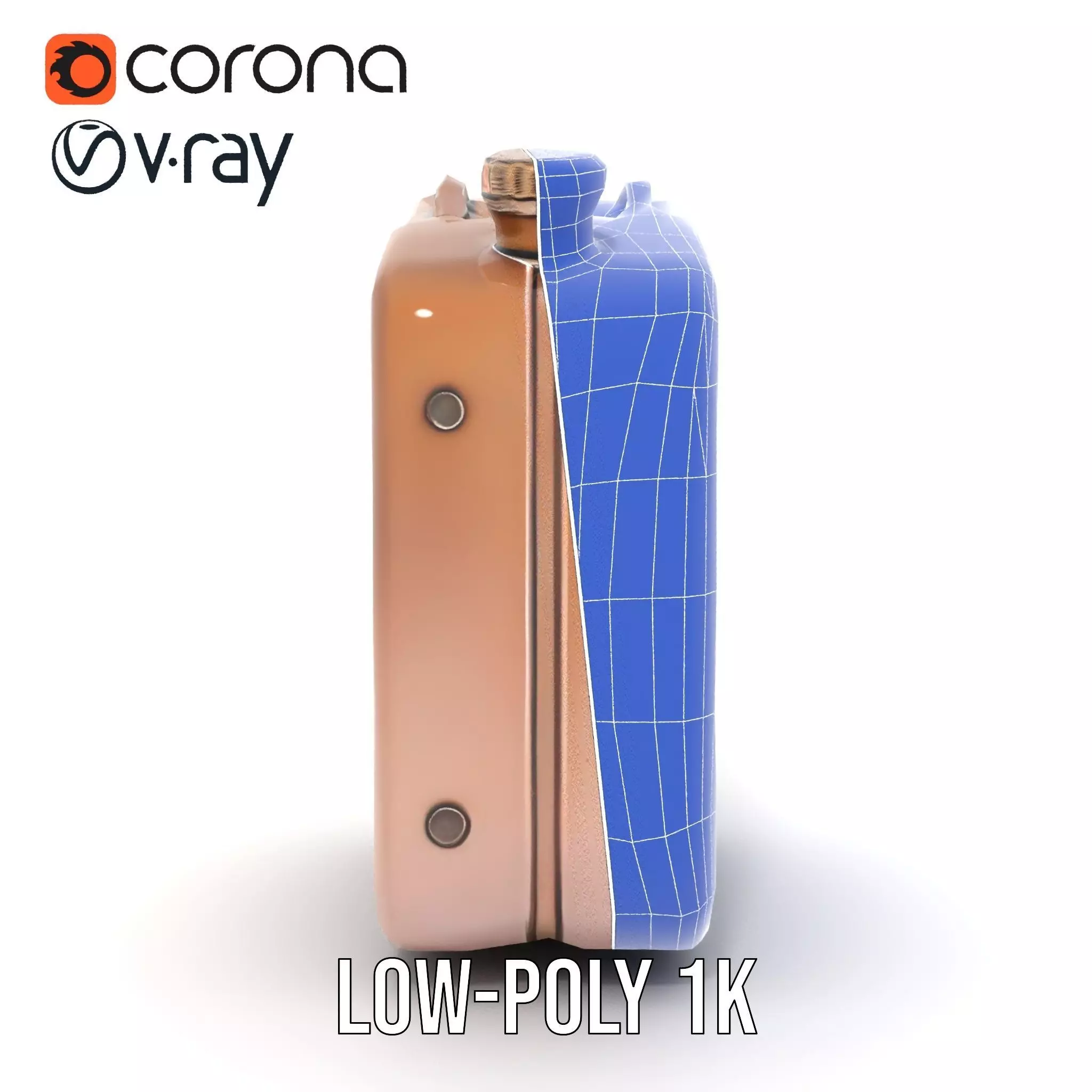 Vintage Bronze Jerry Can model pack Low-poly 3D model_30