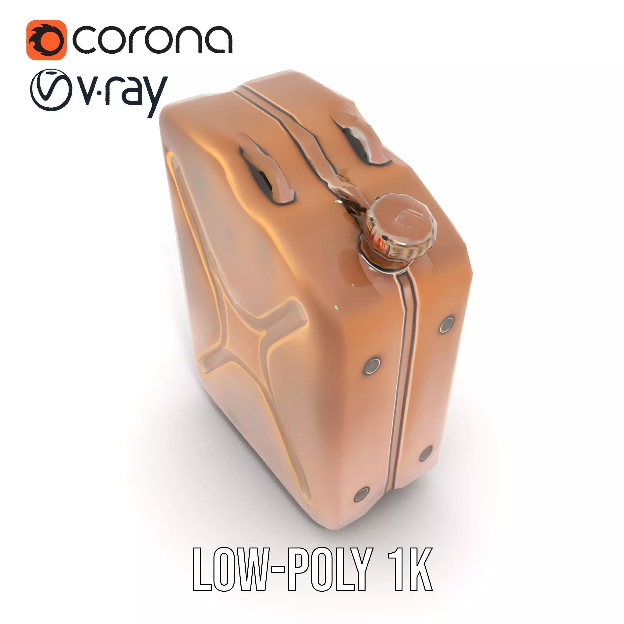 Vintage Bronze Jerry Can model pack Low-poly 3D model_24