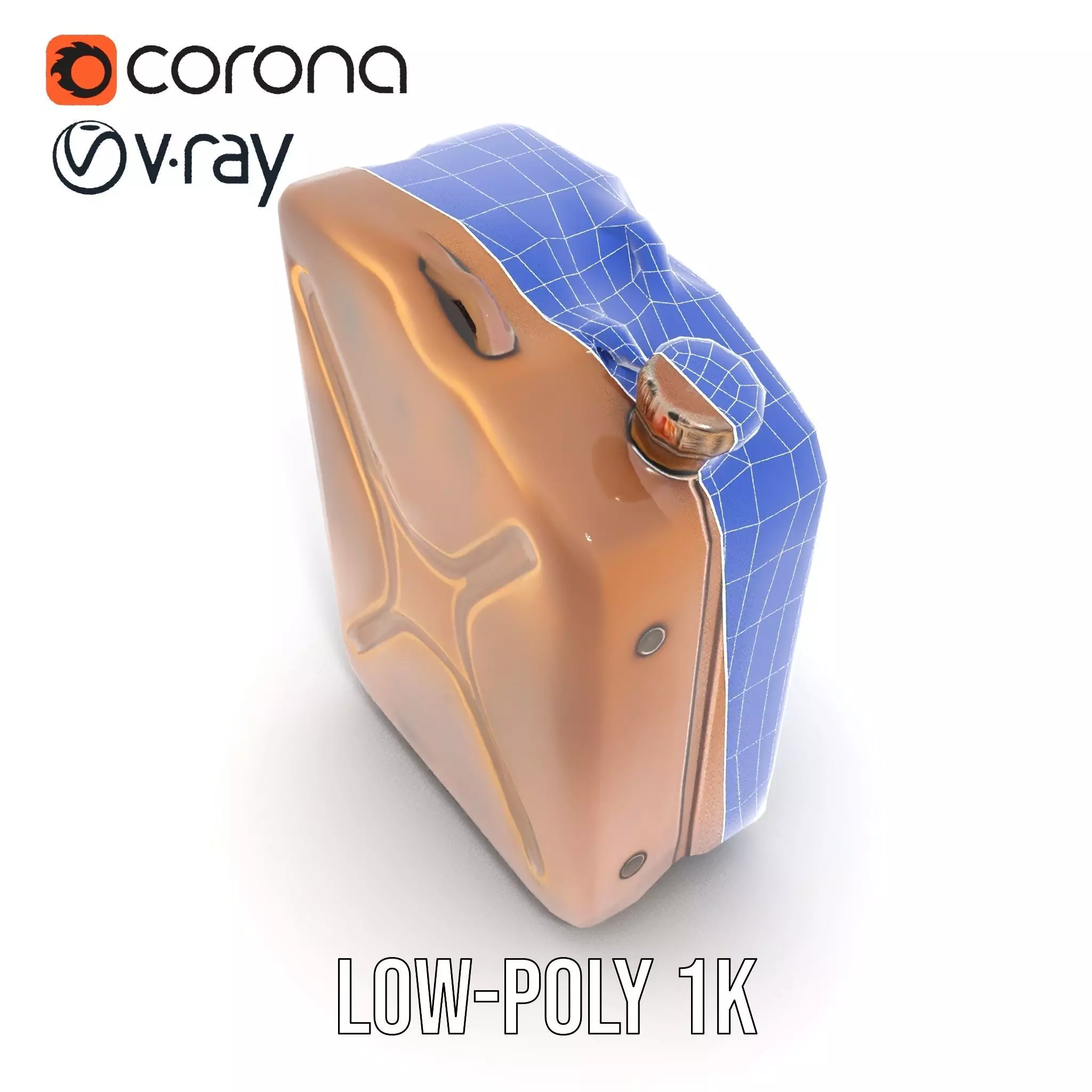 Vintage Bronze Jerry Can model pack Low-poly 3D model_14