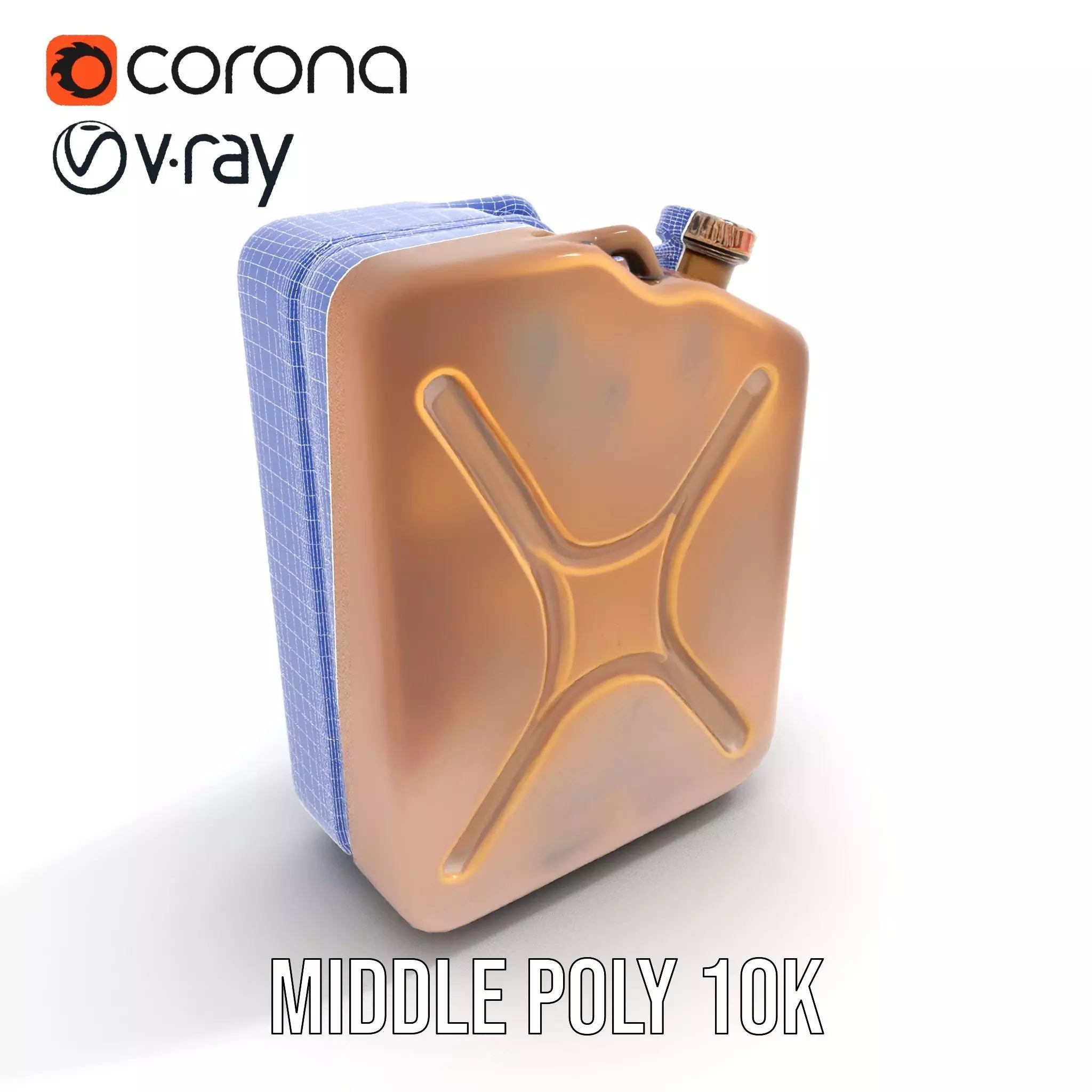 Vintage Bronze Jerry Can model pack Low-poly 3D model_19