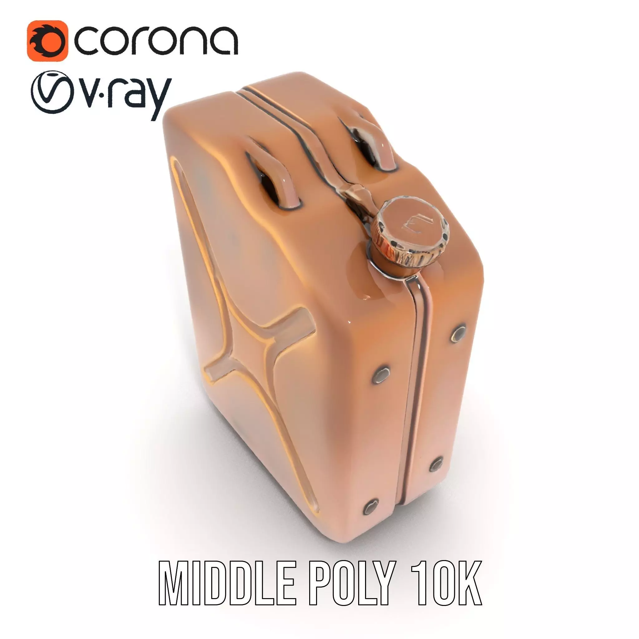 Vintage Bronze Jerry Can model pack Low-poly 3D model_11