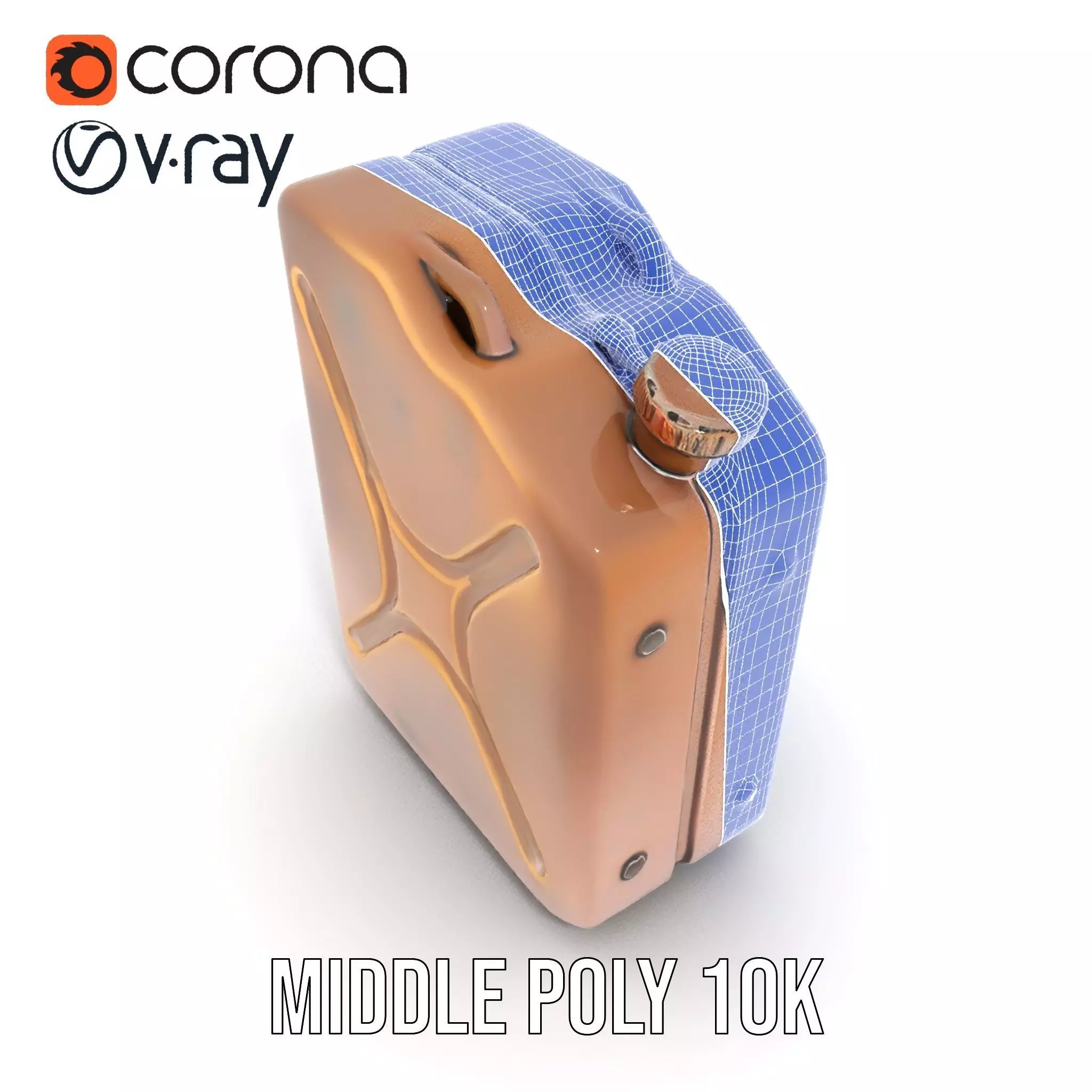 Vintage Bronze Jerry Can model pack Low-poly 3D model_26