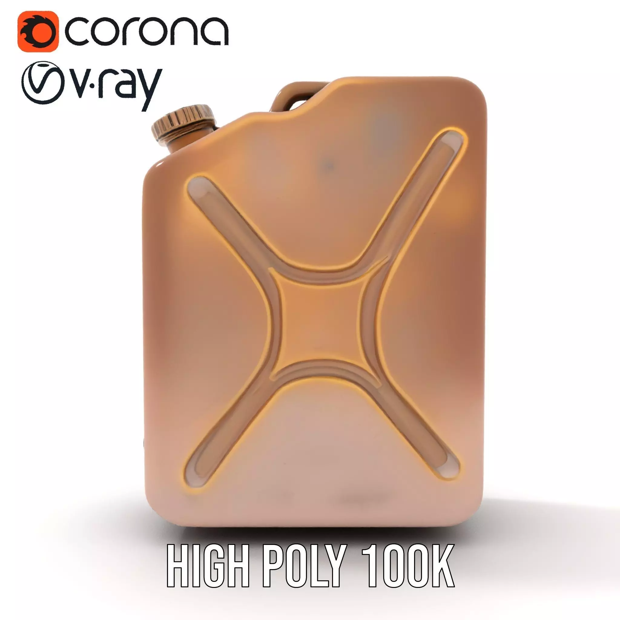 Vintage Bronze Jerry Can model pack Low-poly 3D model_18