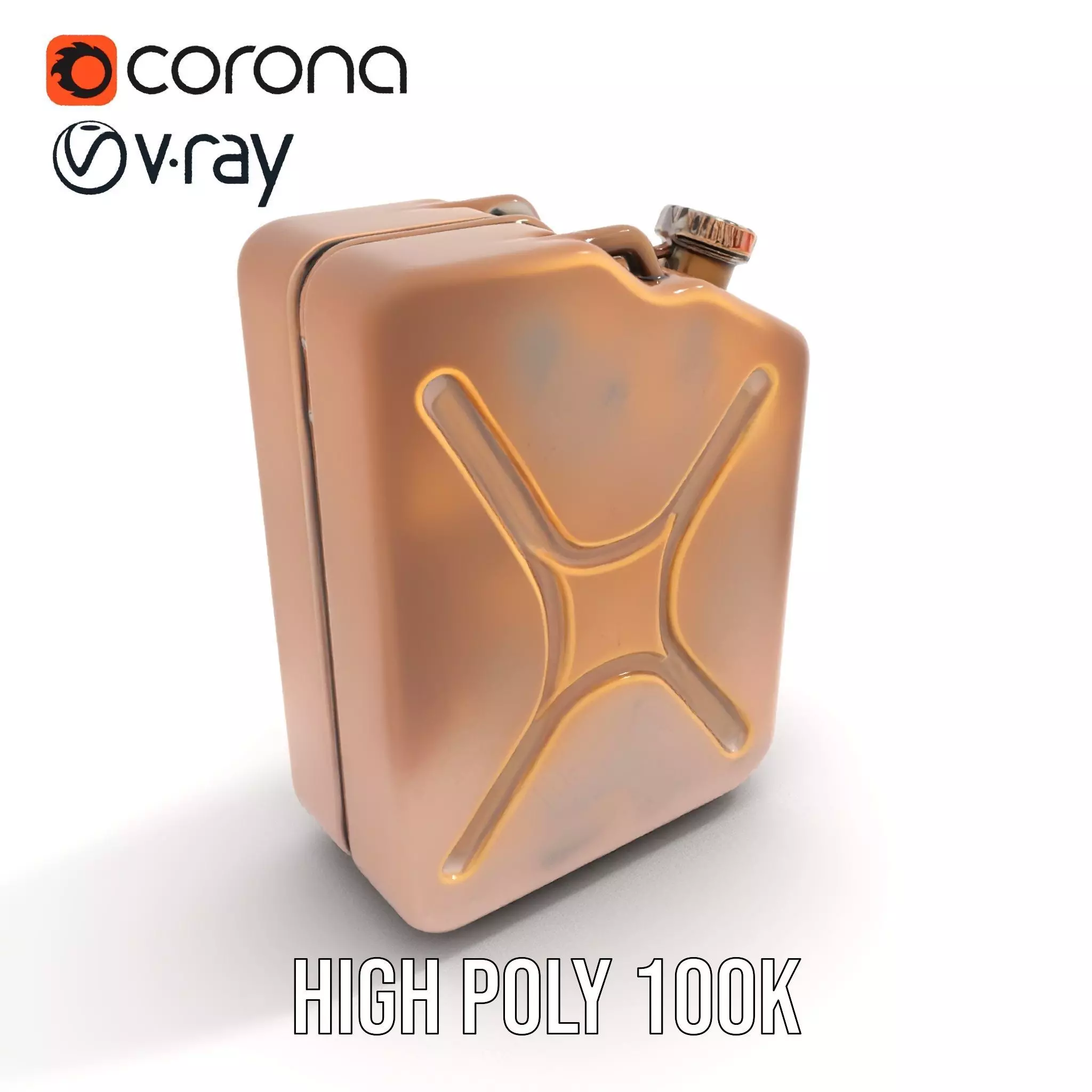 Vintage Bronze Jerry Can model pack Low-poly 3D model_15