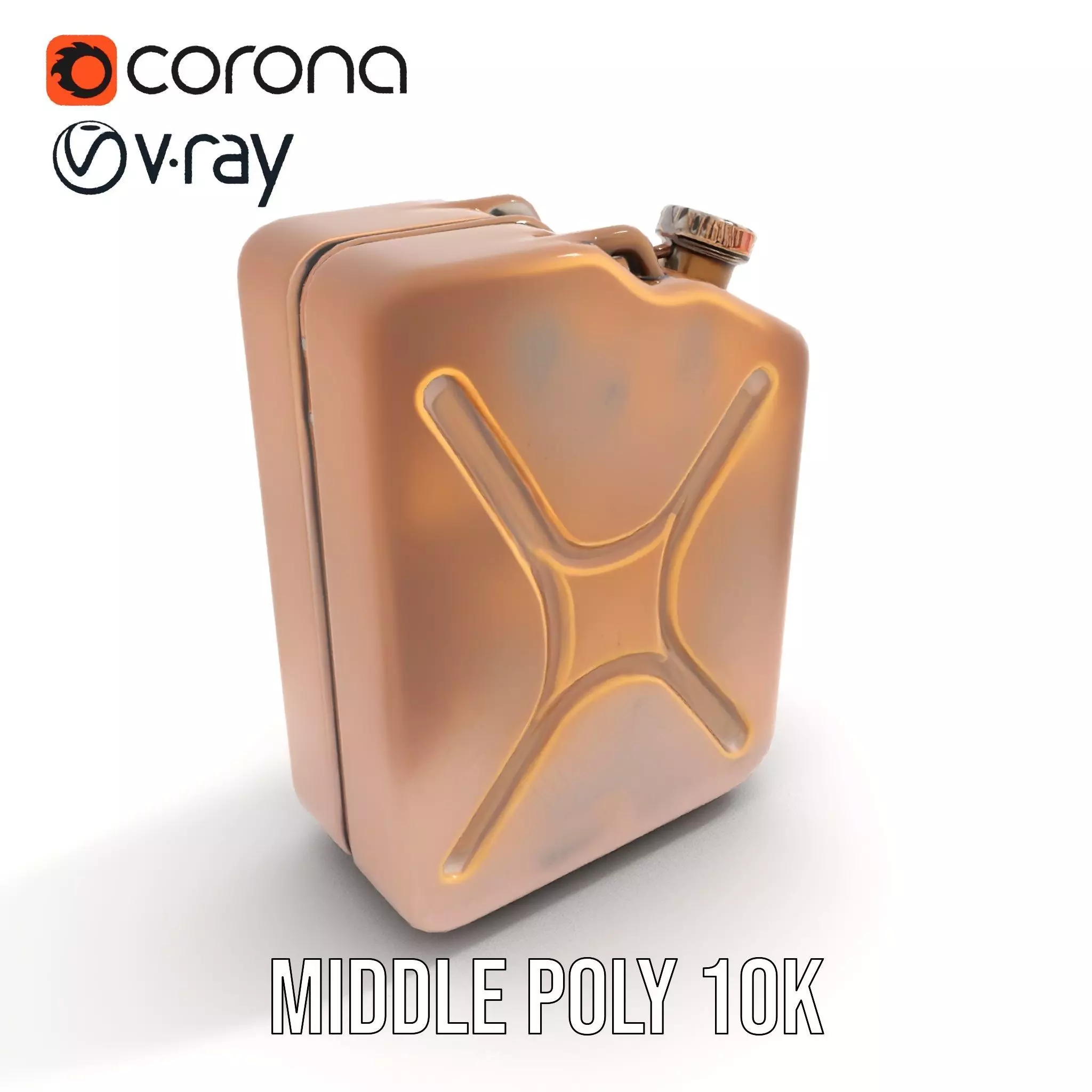 Vintage Bronze Jerry Can model pack Low-poly 3D model_6