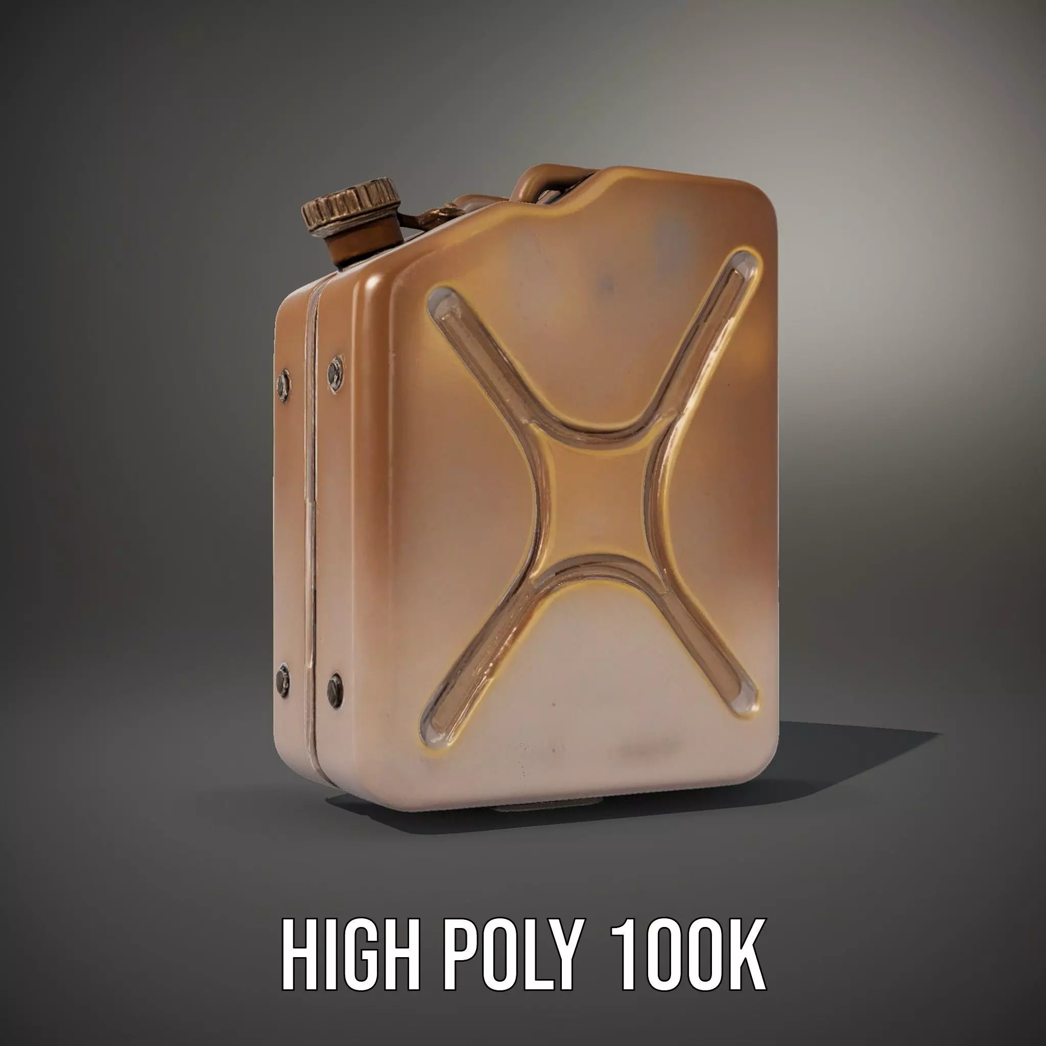 Vintage Bronze Jerry Can model pack Low-poly 3D model_10
