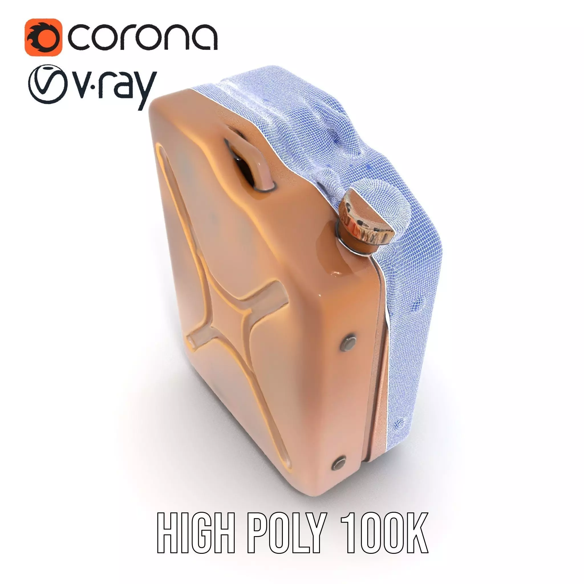 Vintage Bronze Jerry Can model pack Low-poly 3D model_31