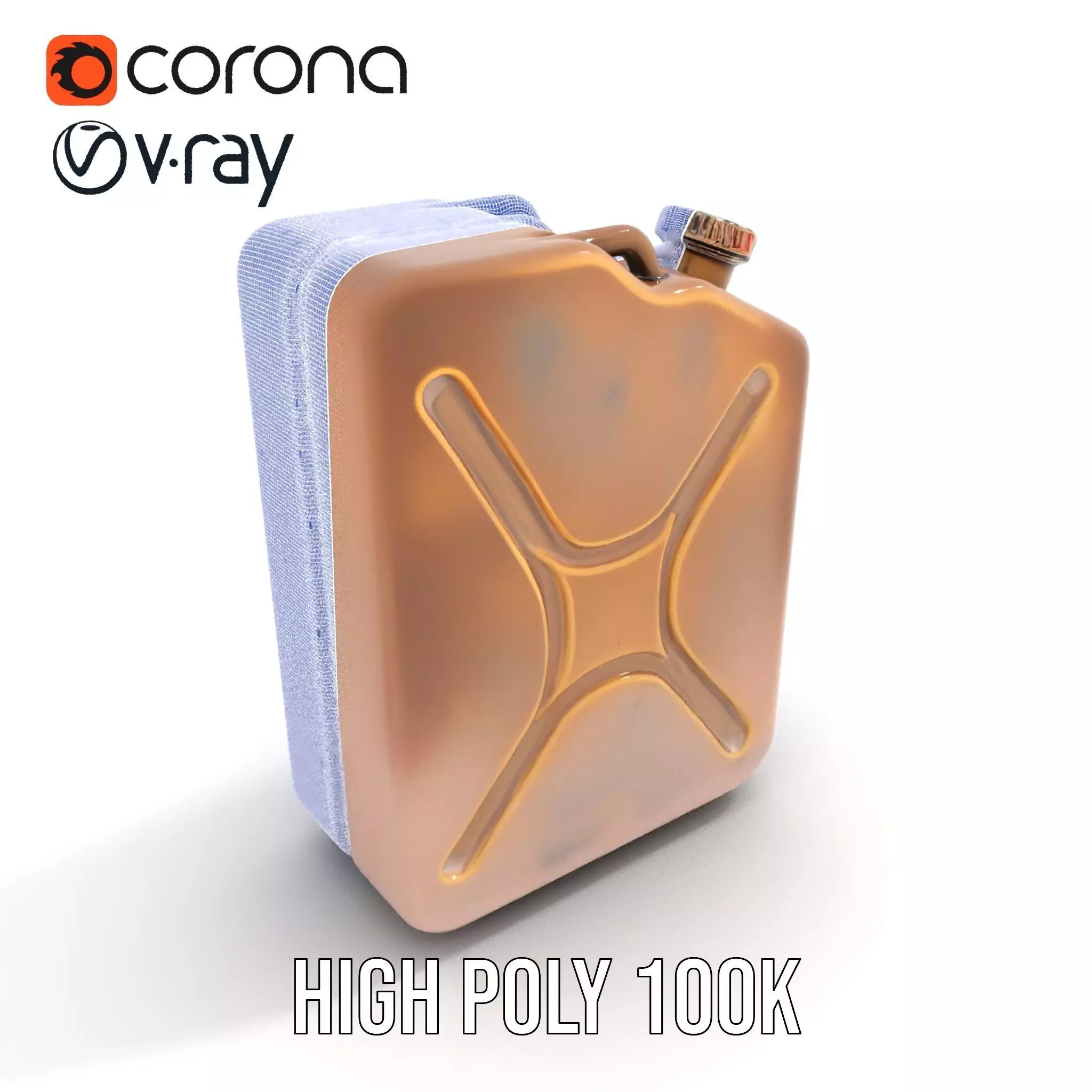 Vintage Bronze Jerry Can model pack Low-poly 3D model_33