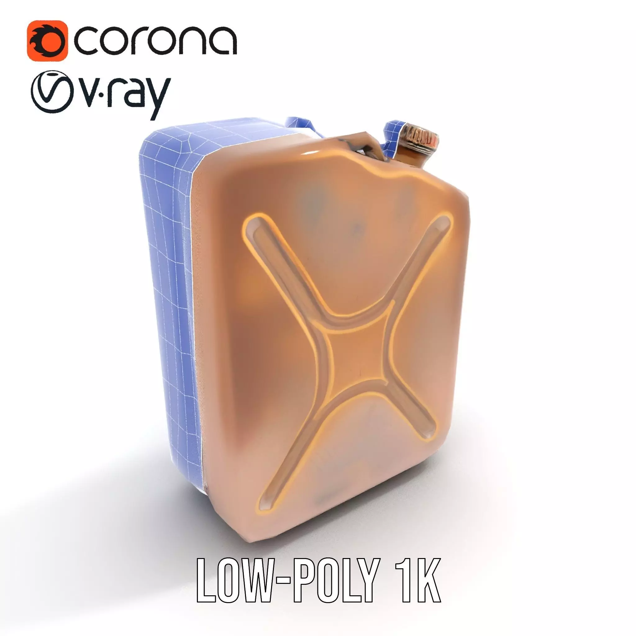 Vintage Bronze Jerry Can model pack Low-poly 3D model_22