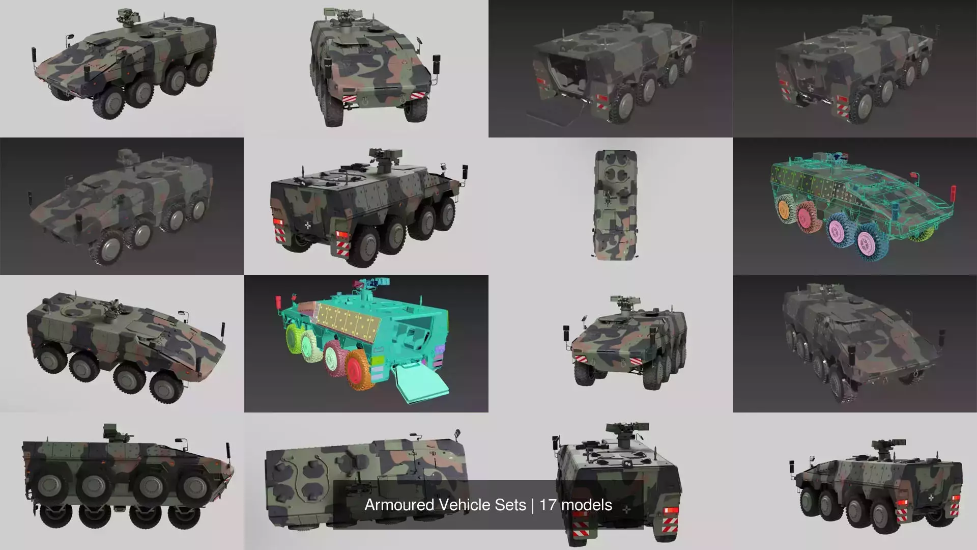 Armoured Vehicle Sets 3D Model Collection_2