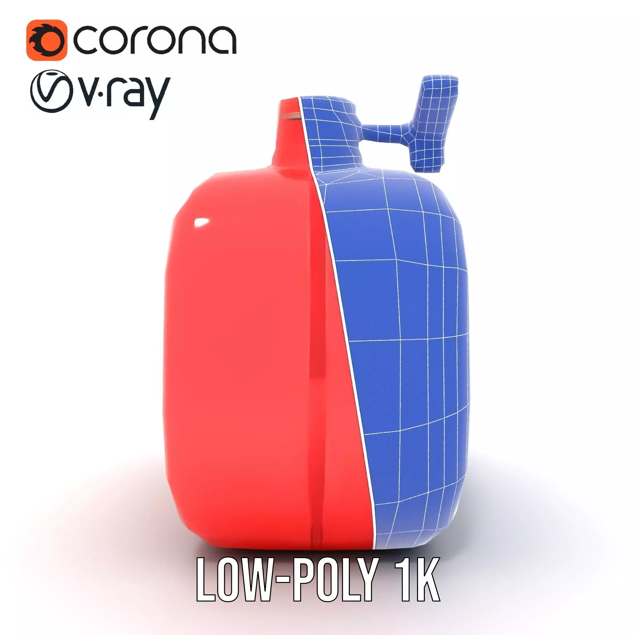 Red Metal Canister model pack Low-poly 3D model_25