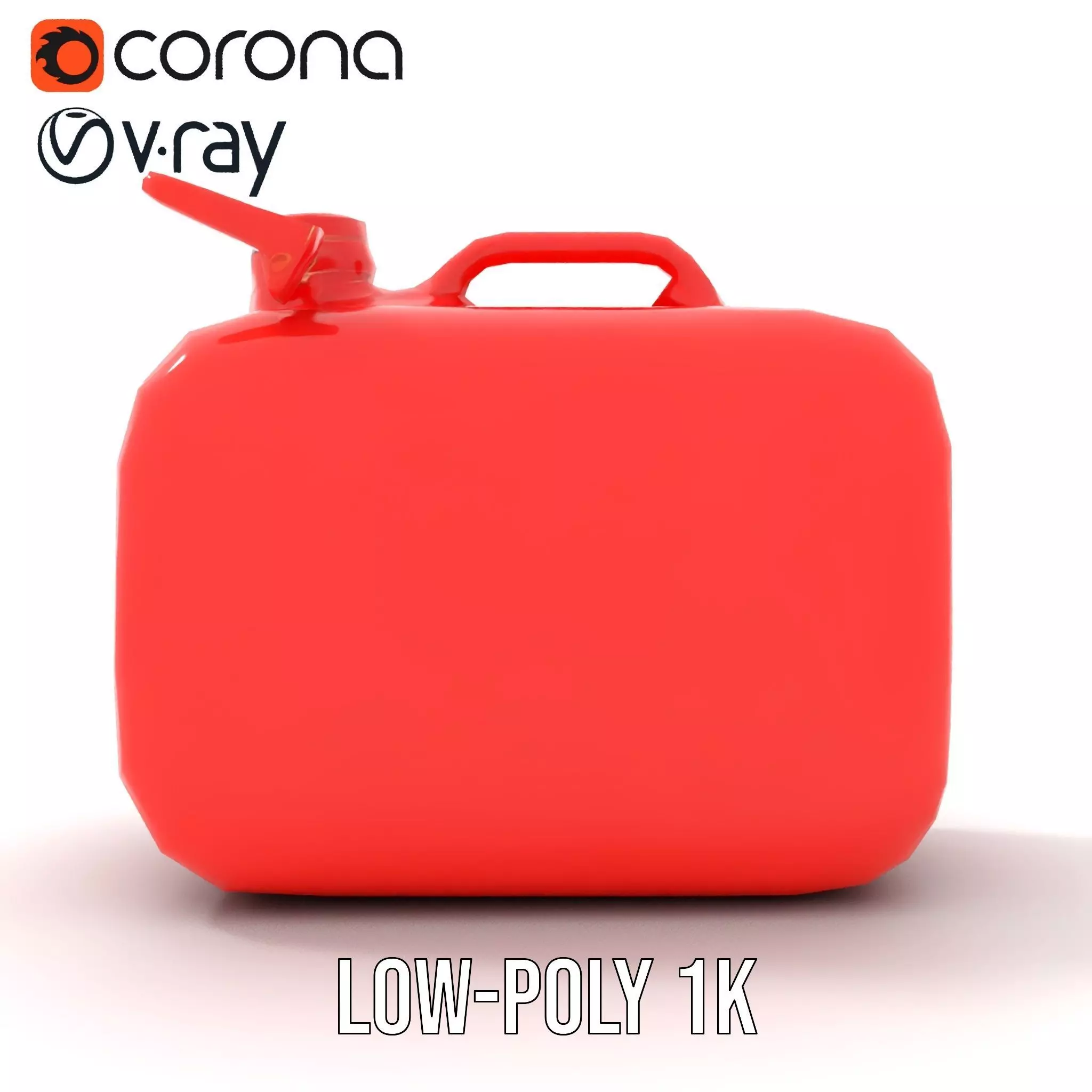 Red Metal Canister model pack Low-poly 3D model_9