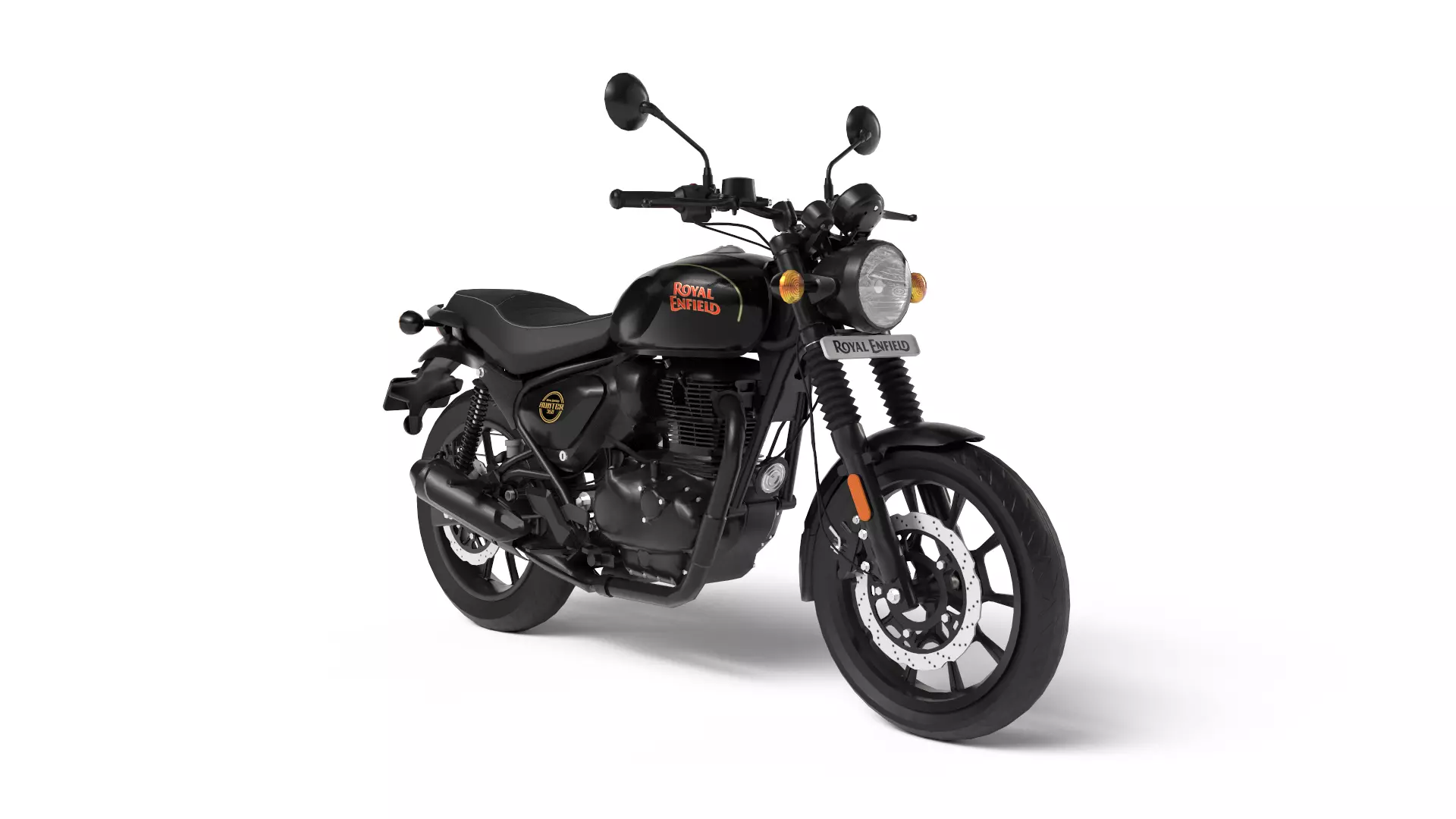 Royal Enfield Hunter 350 - Factory Black - Realistic 3D Model Low-poly 3D model_10