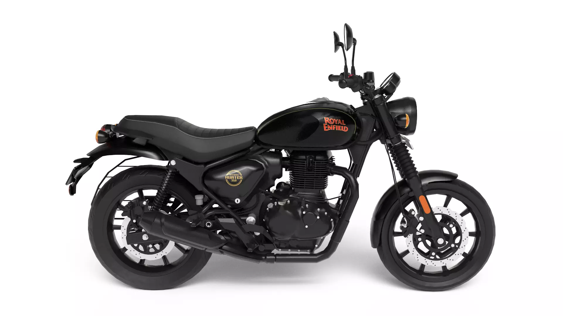Royal Enfield Hunter 350 - Factory Black - Realistic 3D Model Low-poly 3D model_8