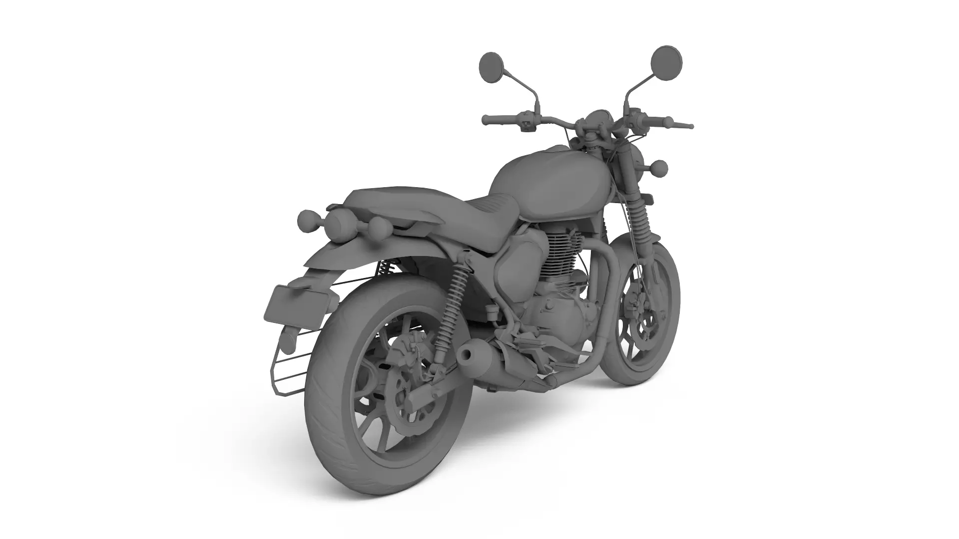 Royal Enfield Hunter 350 - Factory Black - Realistic 3D Model Low-poly 3D model_16