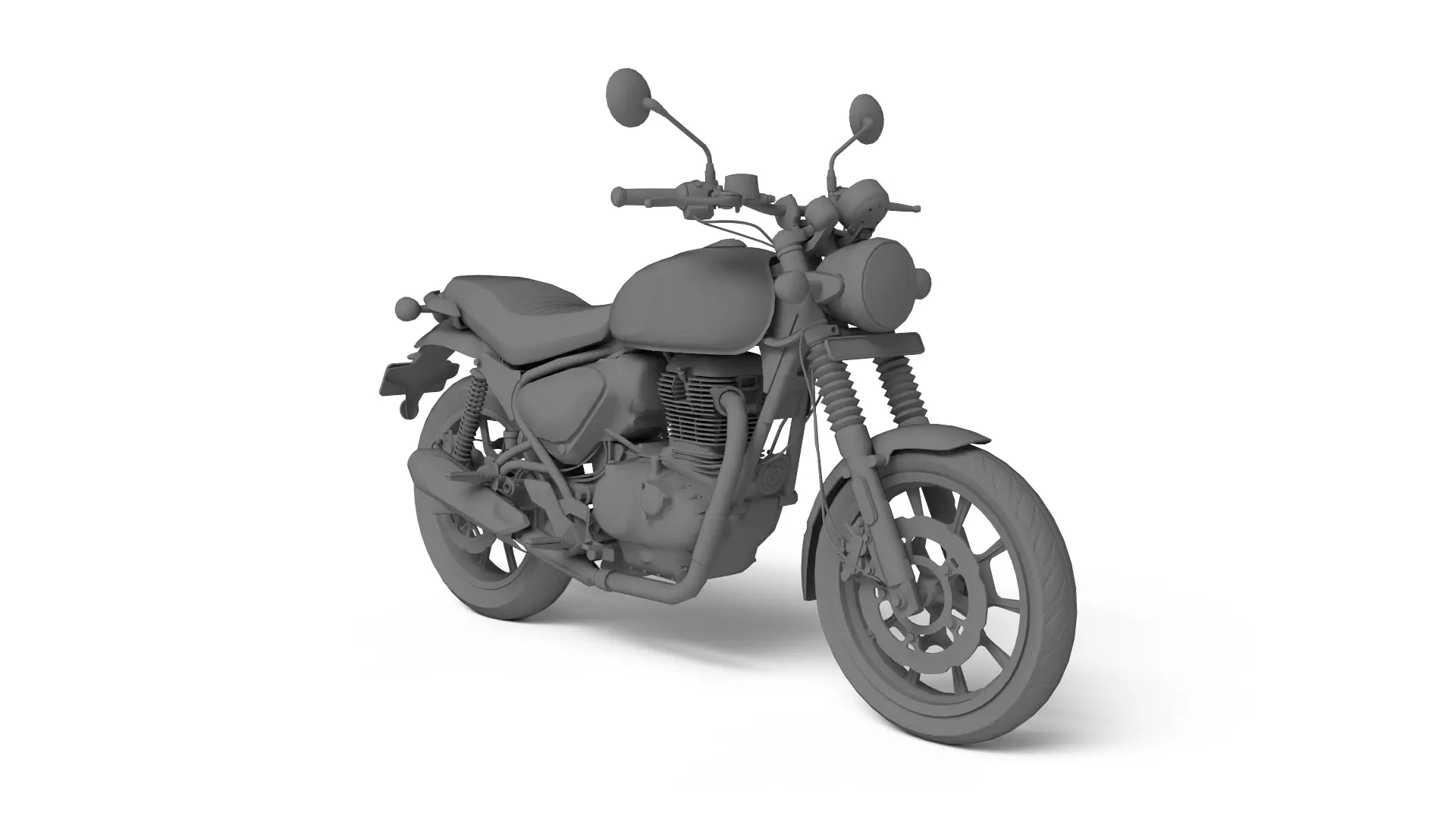 Royal Enfield Hunter 350 - Factory Black - Realistic 3D Model Low-poly 3D model_18