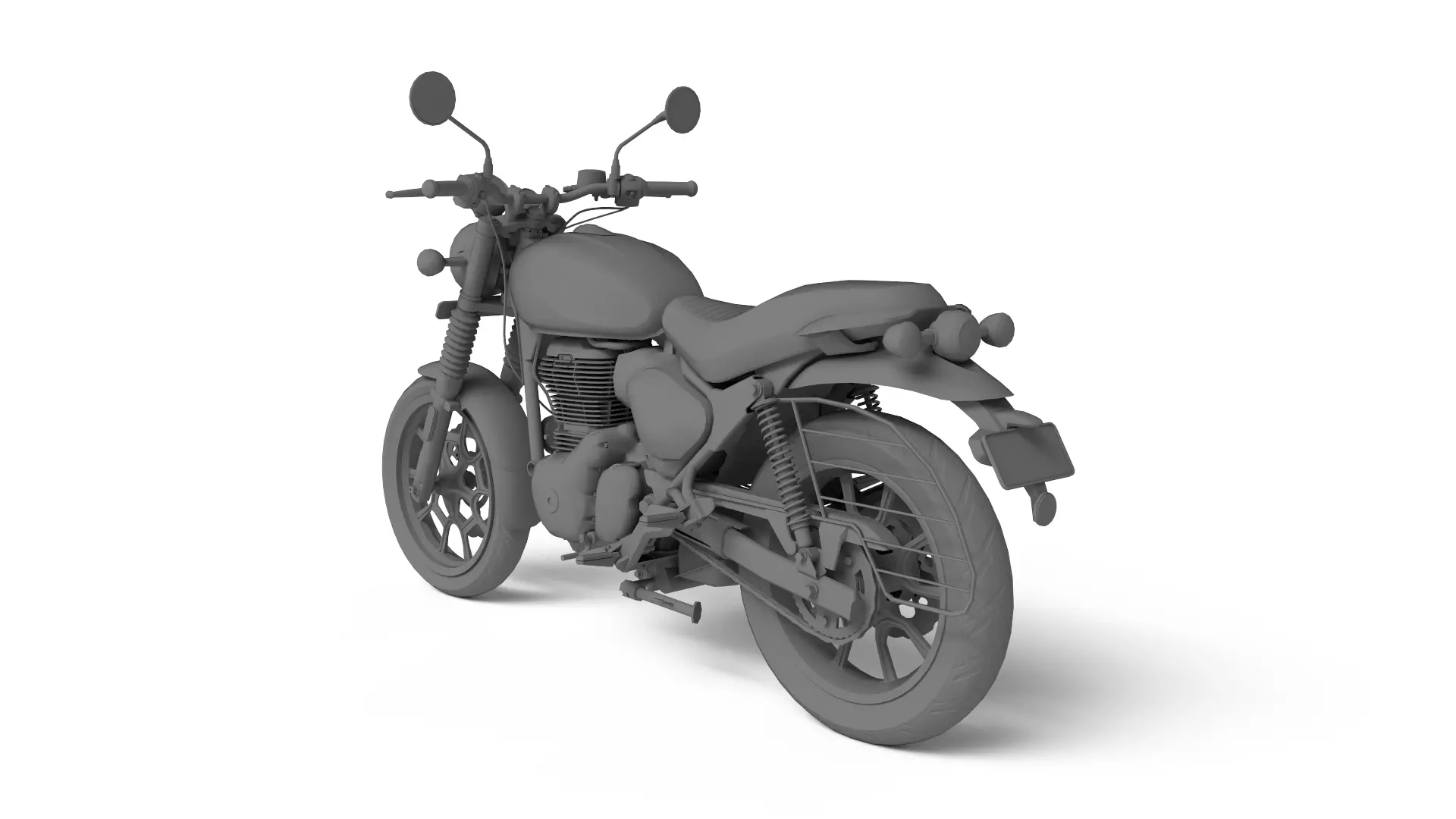 Royal Enfield Hunter 350 - Factory Black - Realistic 3D Model Low-poly 3D model_15