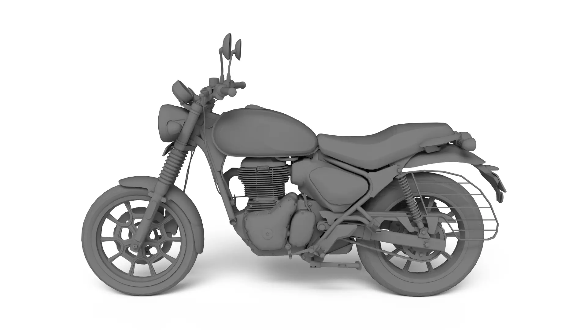 Royal Enfield Hunter 350 - Factory Black - Realistic 3D Model Low-poly 3D model_14