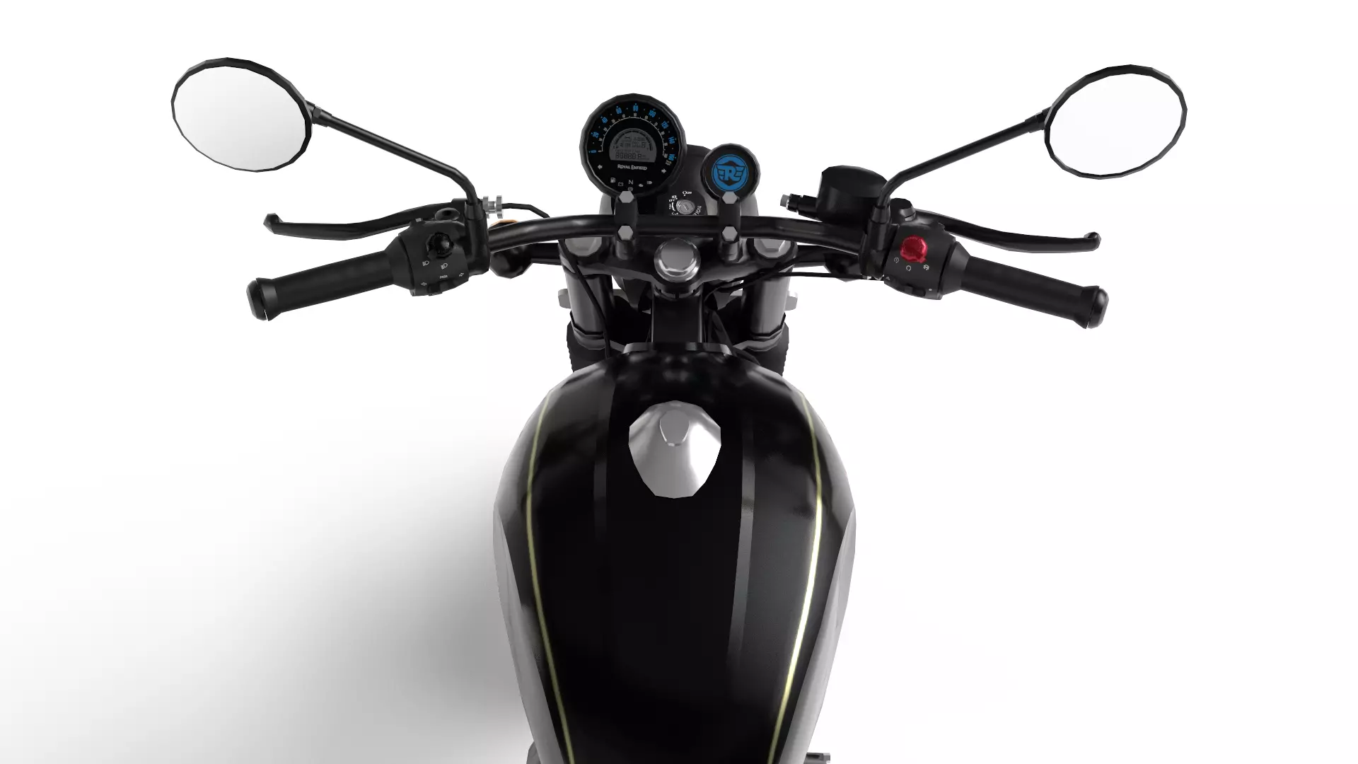 Royal Enfield Hunter 350 - Factory Black - Realistic 3D Model Low-poly 3D model_12