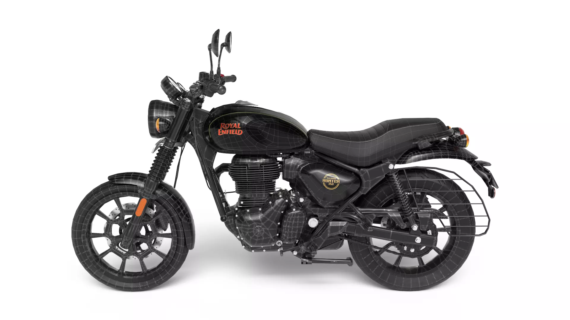 Royal Enfield Hunter 350 - Factory Black - Realistic 3D Model Low-poly 3D model_3