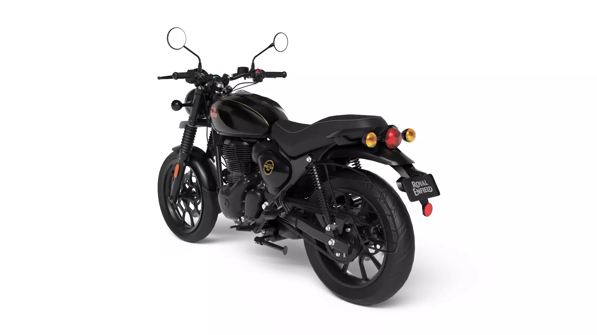 Royal Enfield Hunter 350 - Factory Black - Realistic 3D Model Low-poly 3D model_4