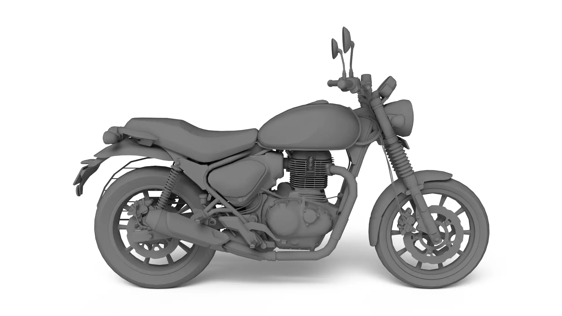 Royal Enfield Hunter 350 - Factory Black - Realistic 3D Model Low-poly 3D model_17