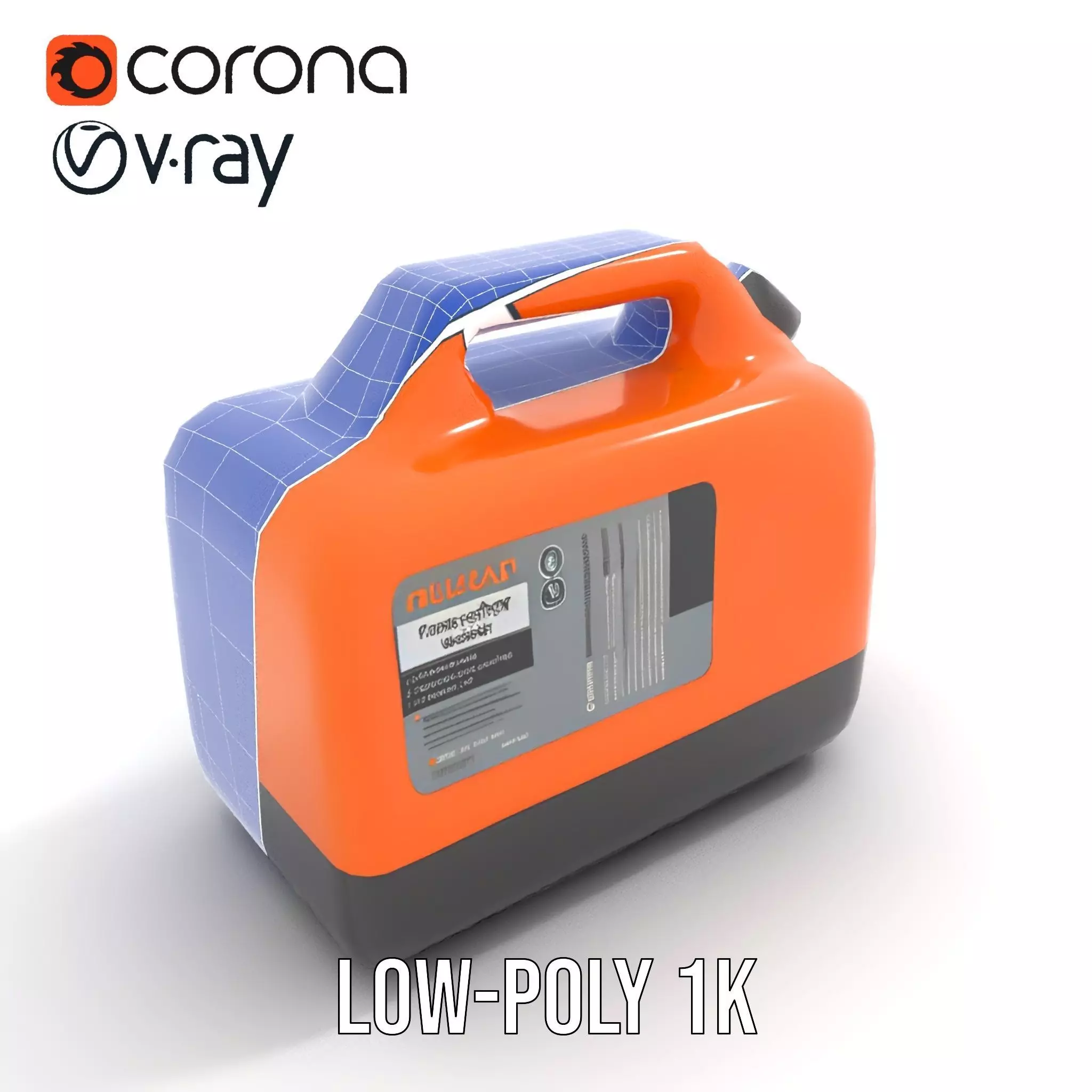 Orange Fuel Can model pack Low-poly 3D model_14
