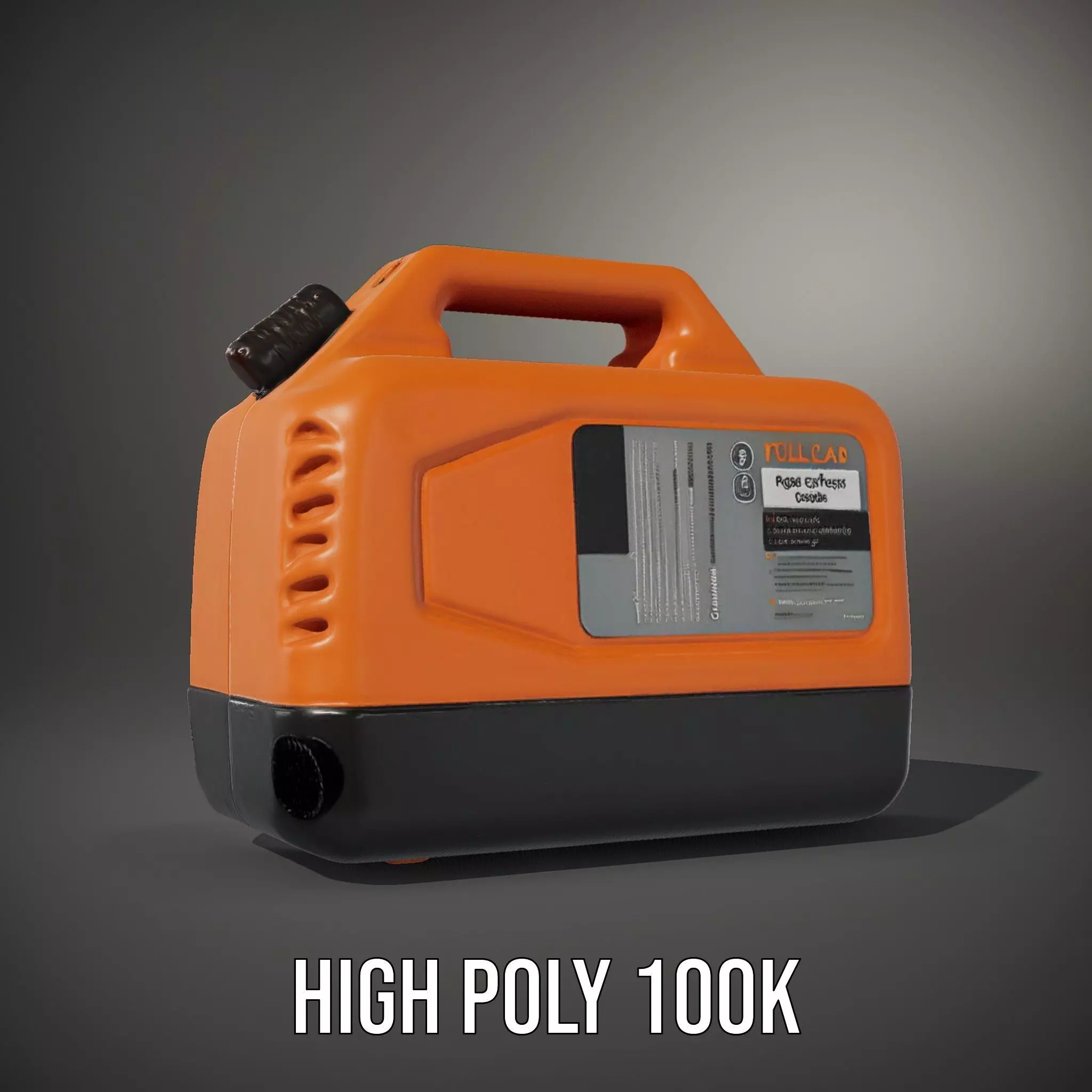 Orange Fuel Can model pack Low-poly 3D model_10