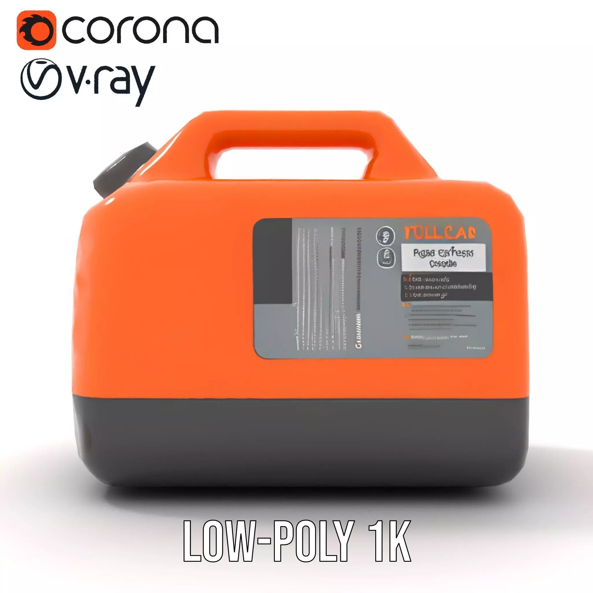 Orange Fuel Can model pack Low-poly 3D model_7