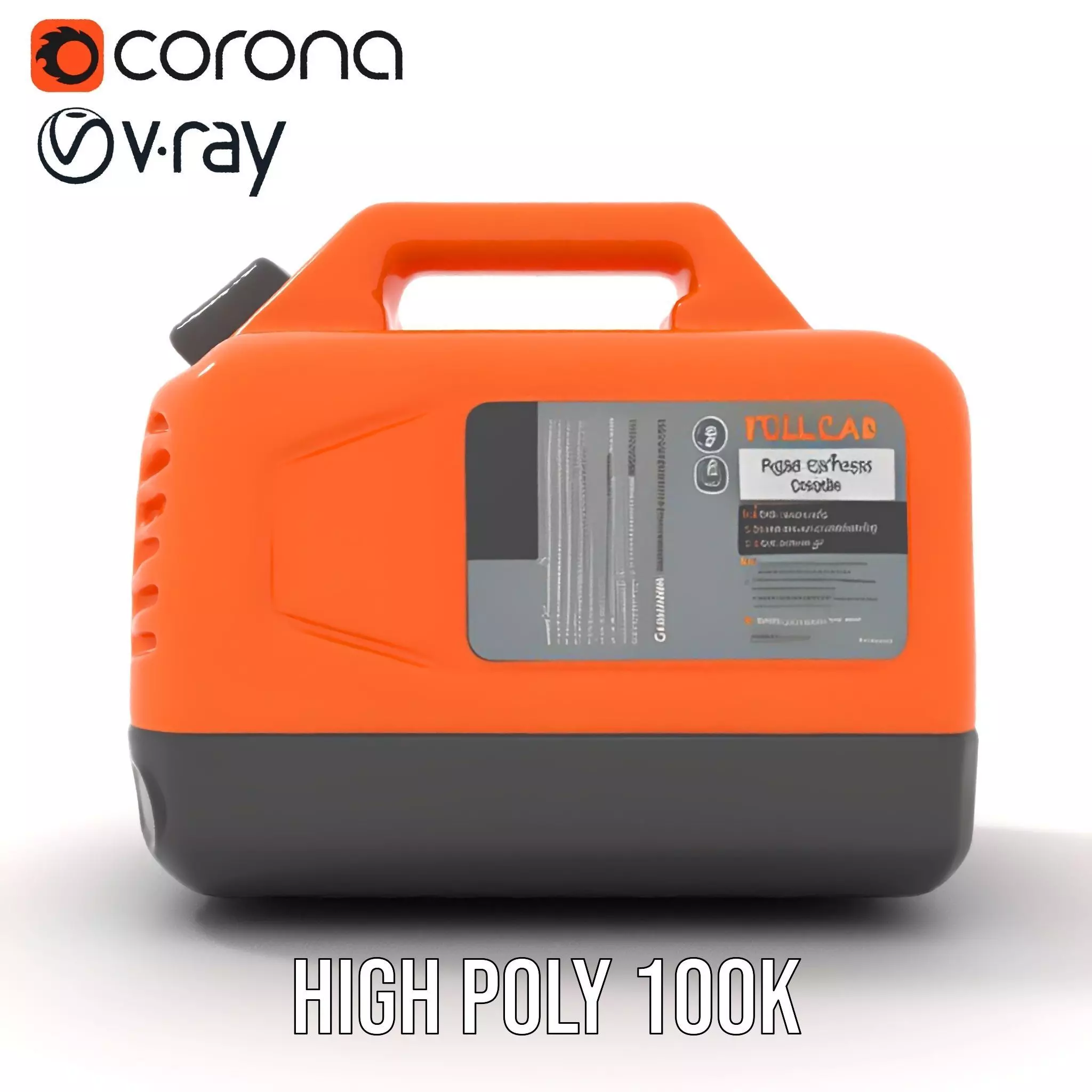 Orange Fuel Can model pack Low-poly 3D model_15