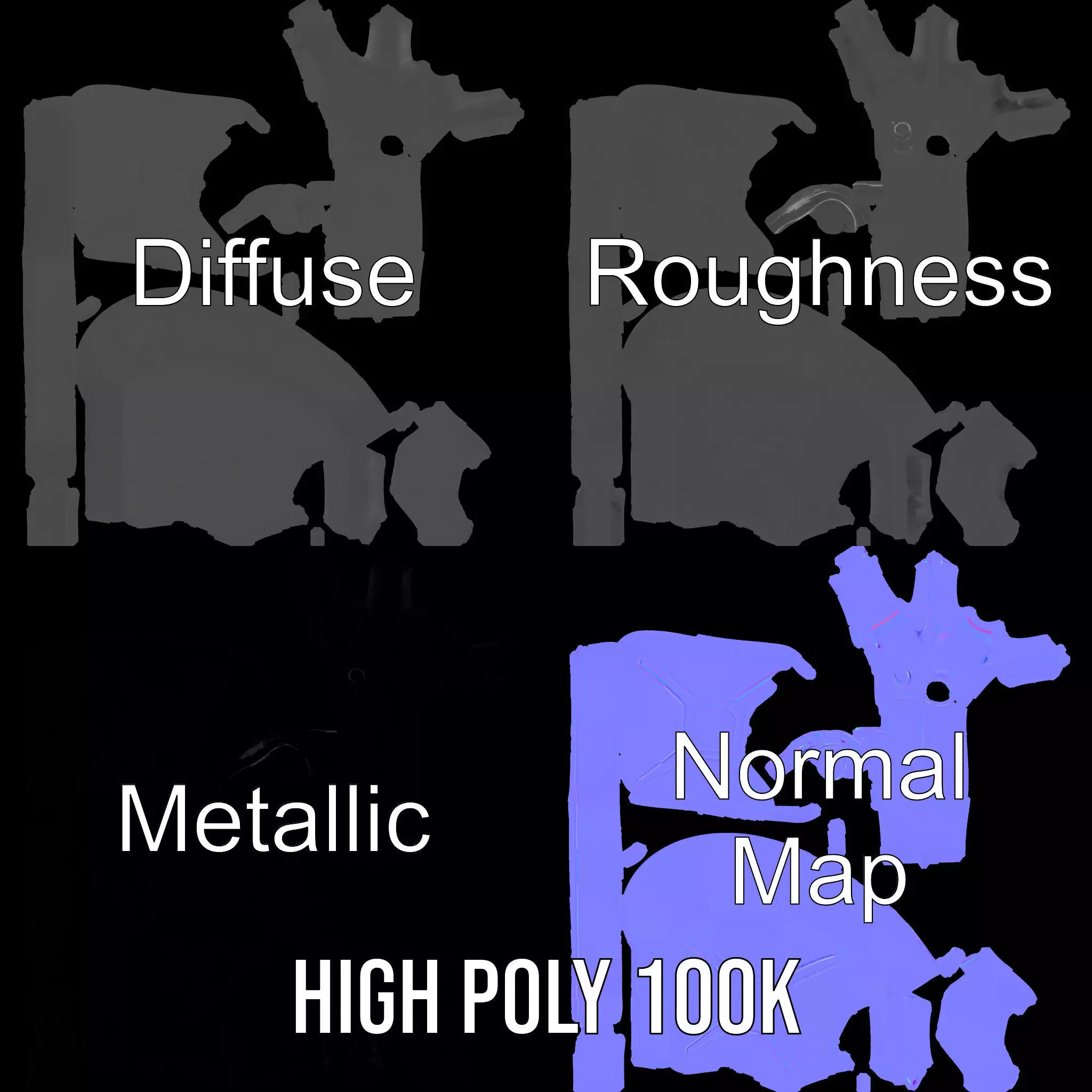 Sleek Black Jerrycan model pack Low-poly 3D model_3