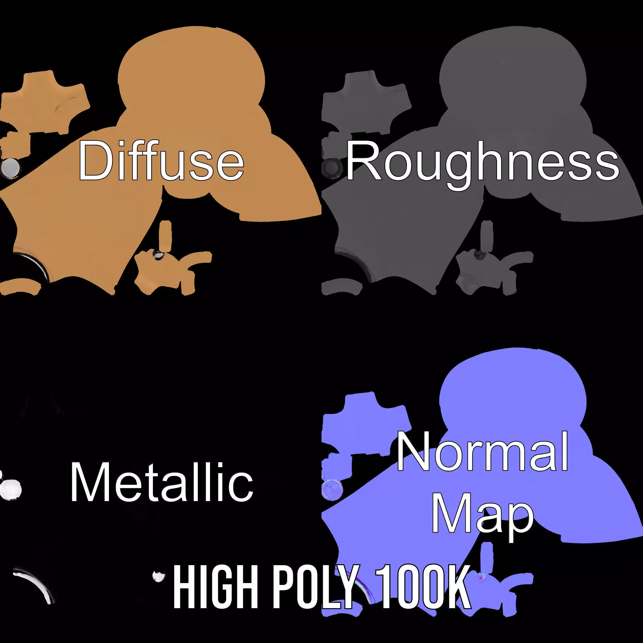 Smooth Copper Canister model pack Low-poly 3D model_3