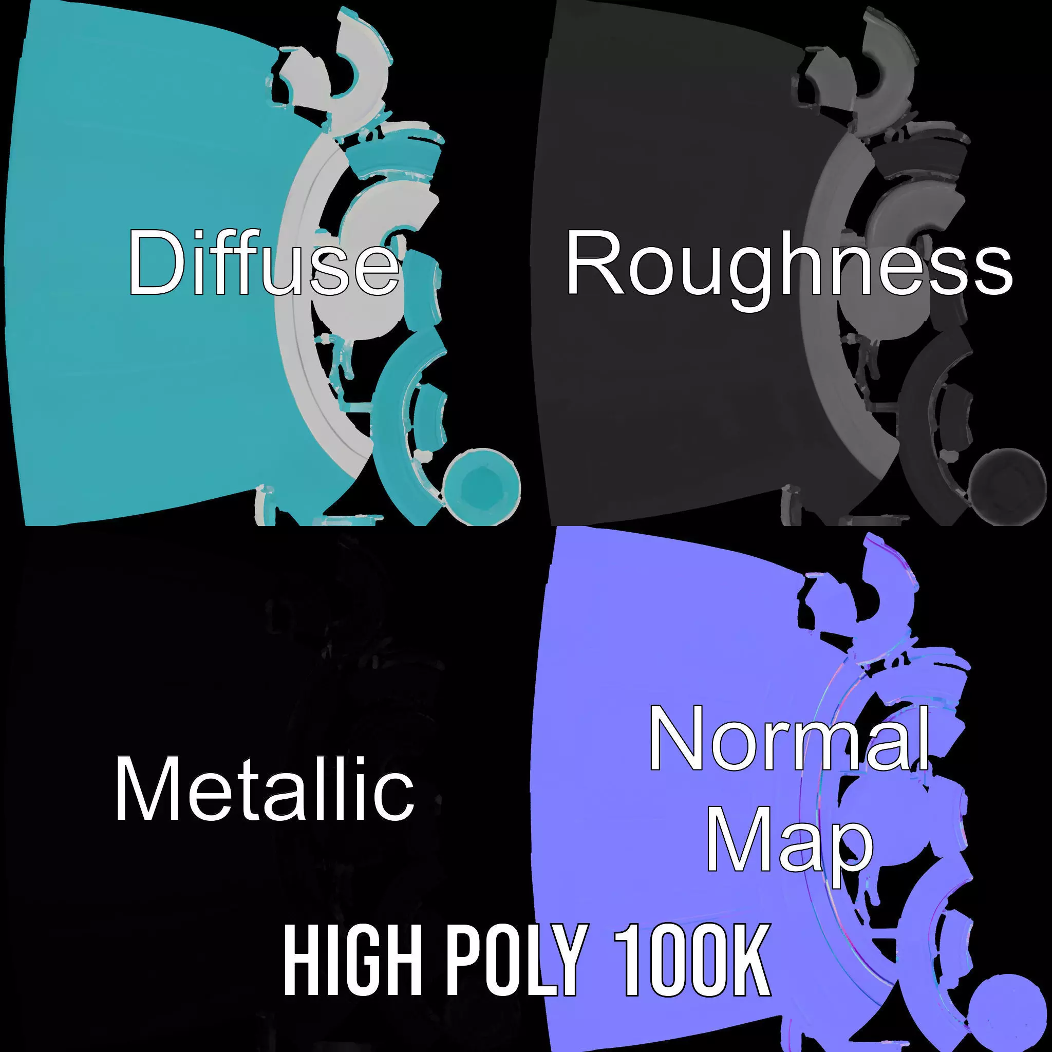 Aqua Canister model pack Low-poly 3D model_3