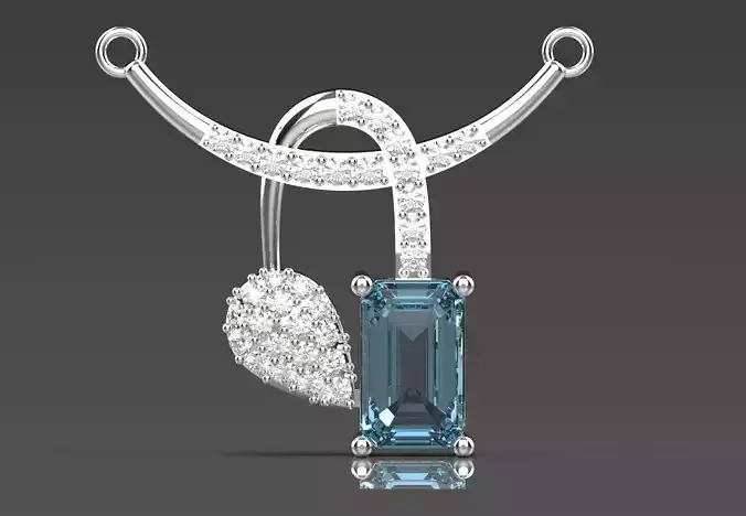 Stl 3dm Pendant The pinnacle of elegance with aquamarine jp0319