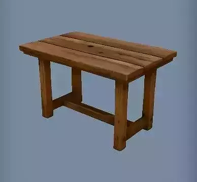 Wooden table with cross leg