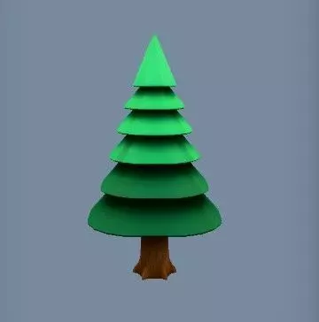 A stylized pine tree 3D model_2