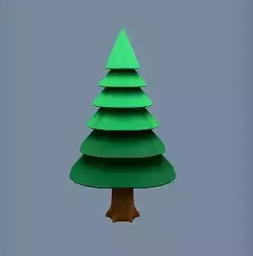 A stylized pine tree