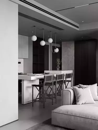 Modern living room dining room interior scenes 