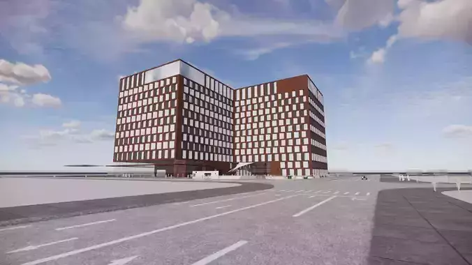 Urban Beacon Office Building Proposal - Azure Crystal Valley