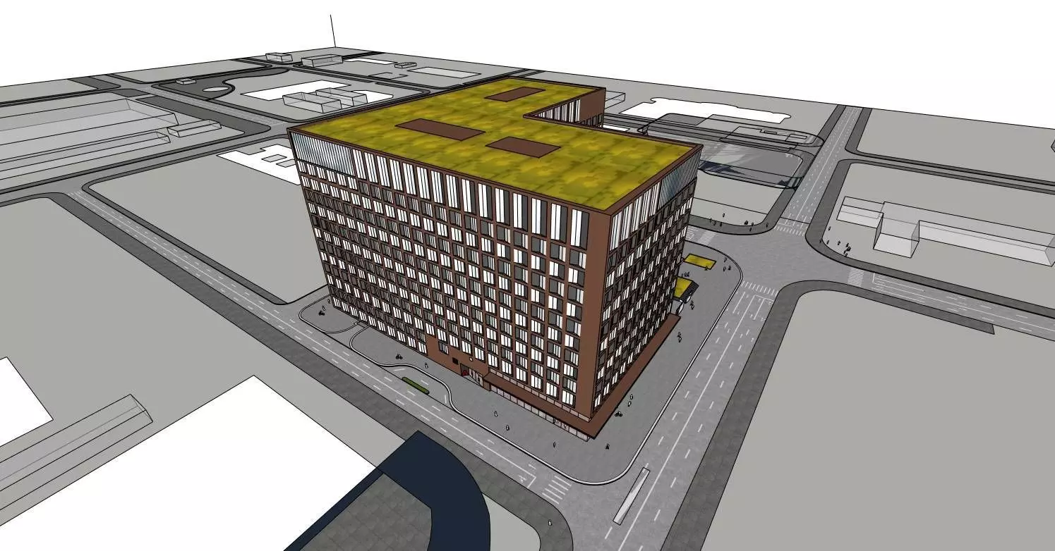 Urban Beacon Office Building Proposal - Azure Crystal Valley 3D model_4