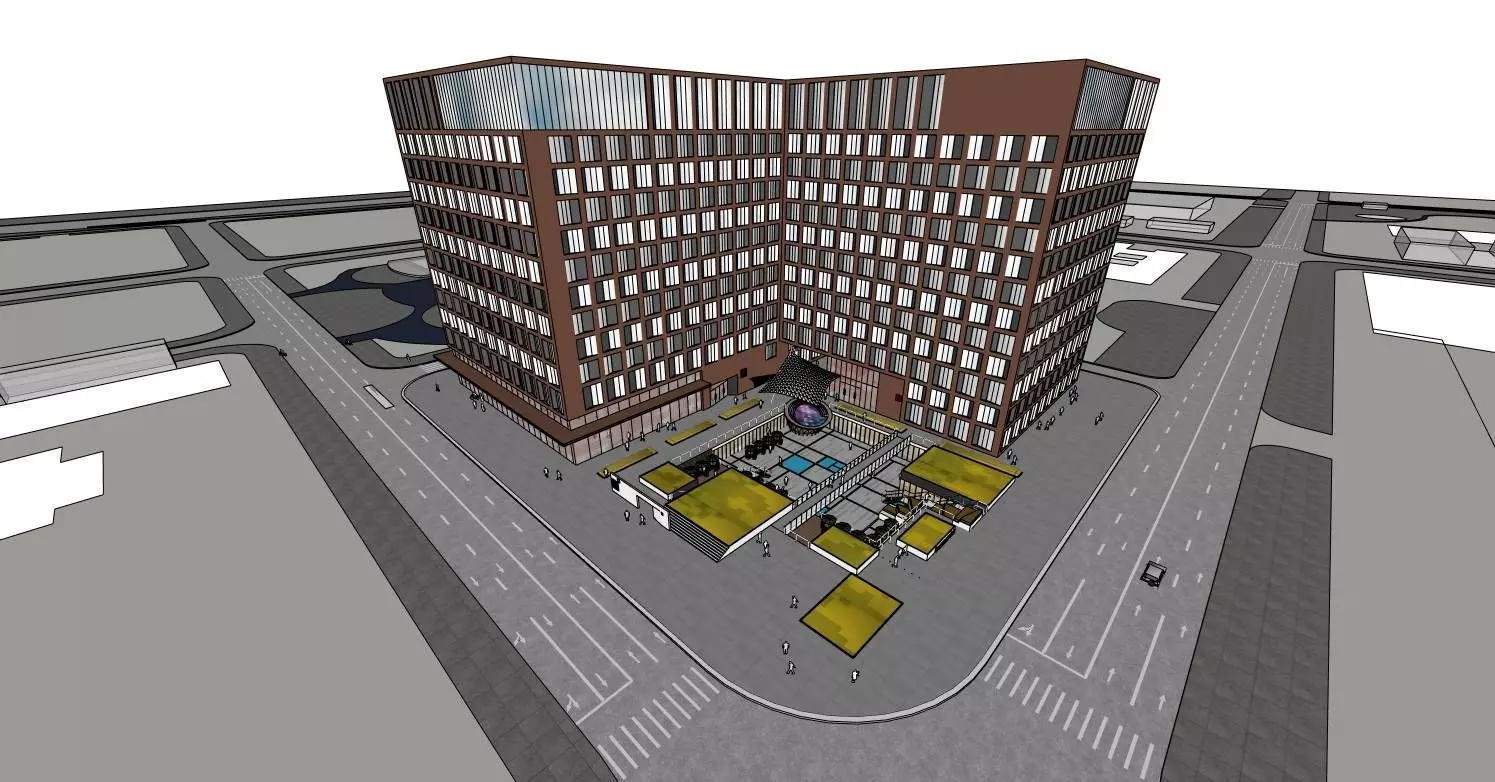 Urban Beacon Office Building Proposal - Azure Crystal Valley 3D model_11