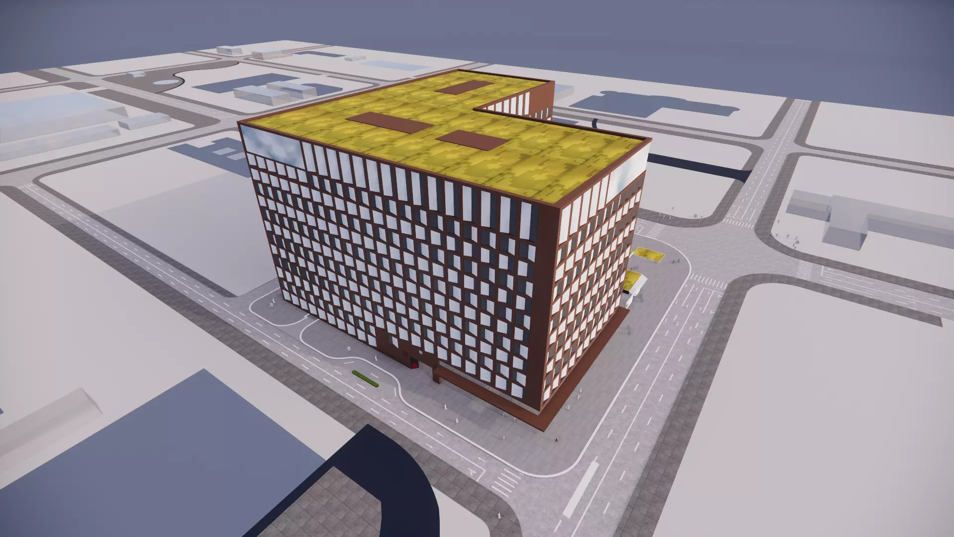 Urban Beacon Office Building Proposal - Azure Crystal Valley 3D model_1