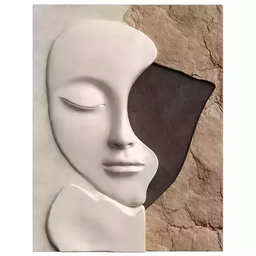 Face wall art sculpture 3D model