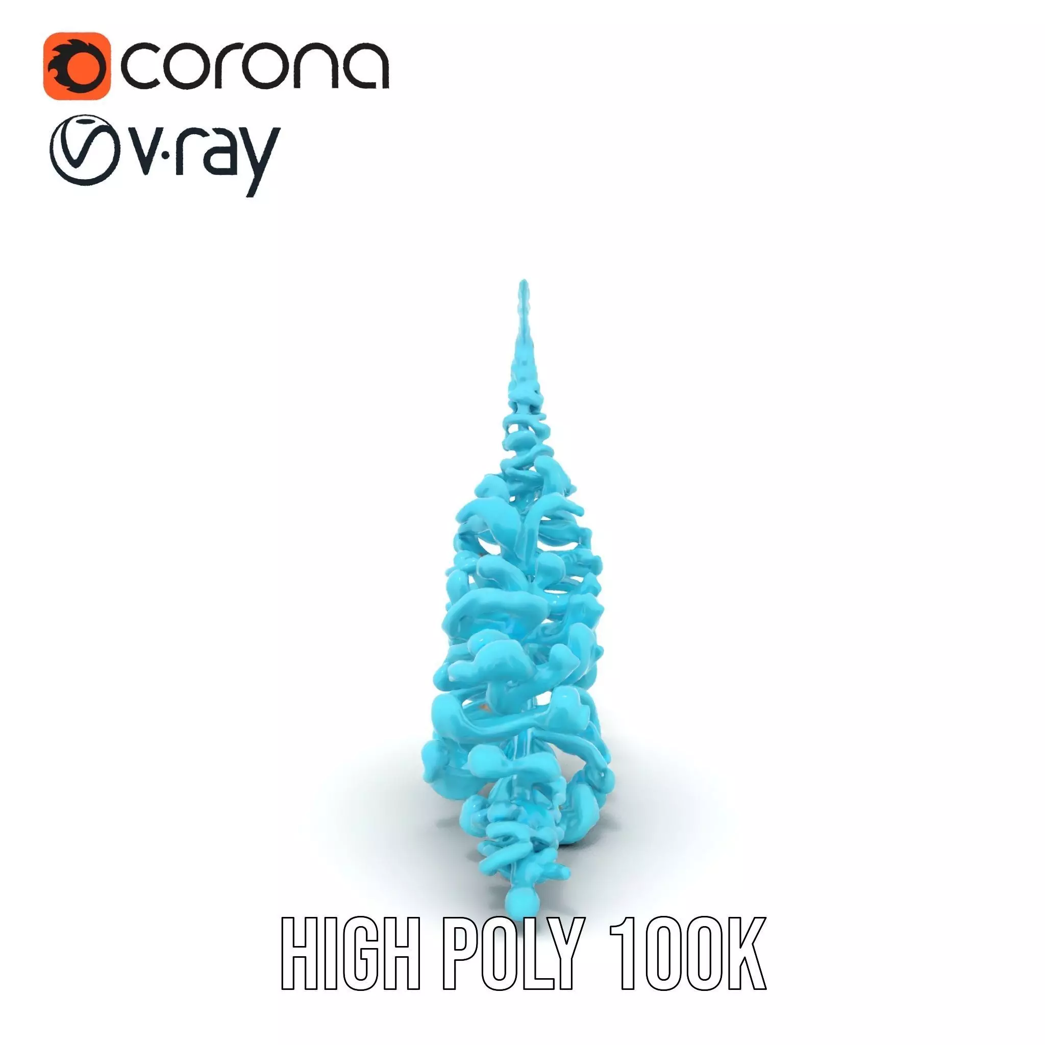 Aqua Spiral Fern model pack Low-poly 3D model_31